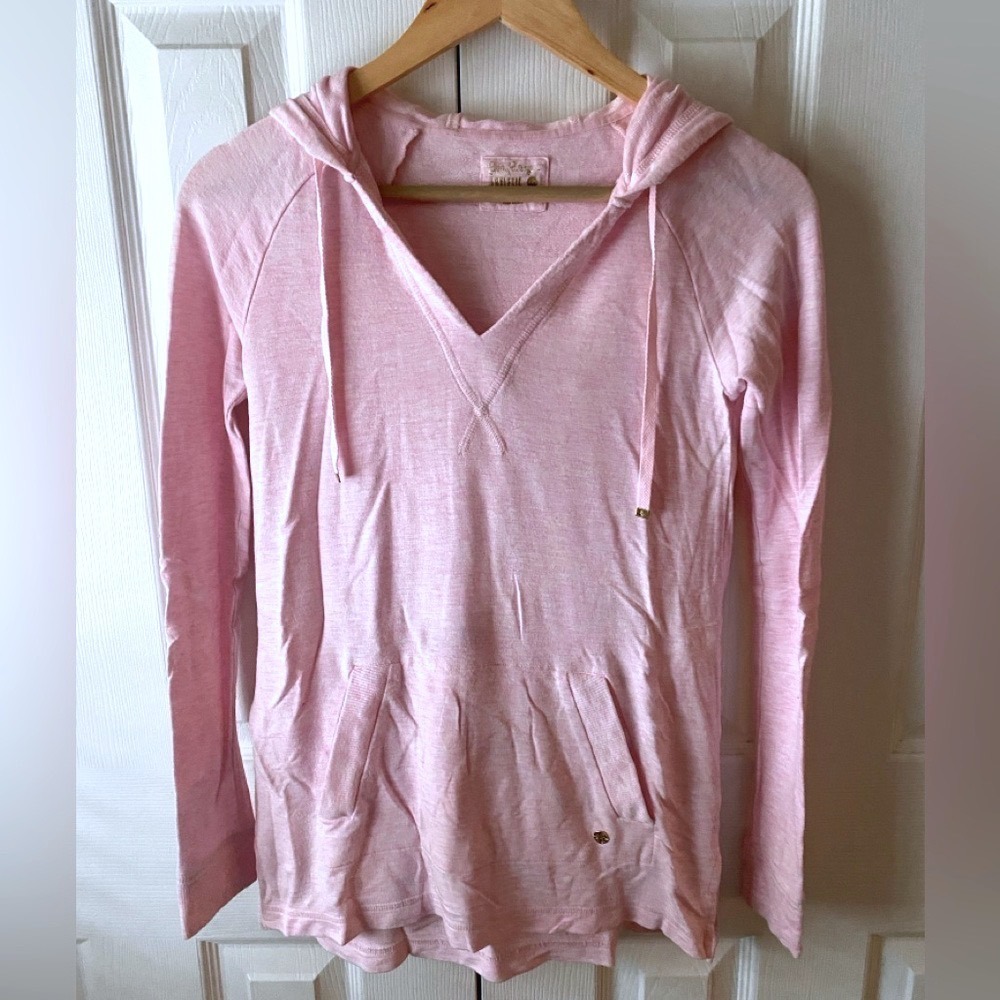 Lilly Pulitzer Luxletic Arin Lounge Pullover in Paradise Pink Tint Heather XXS